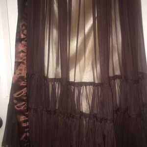 Dress with gold satin underlay and belt